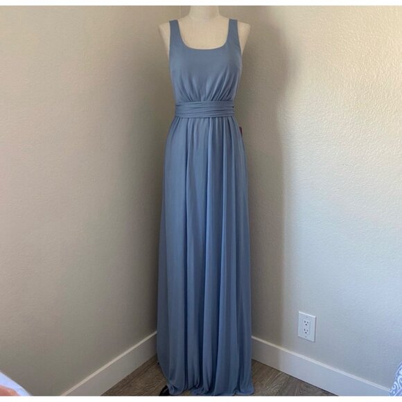 Birdy Grey Blue Ruched Sundress for Wedding - Picture 1 of 4